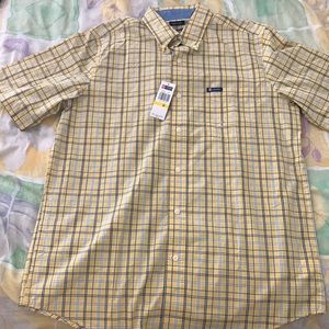 Chaps yellow and blue button up, size medium